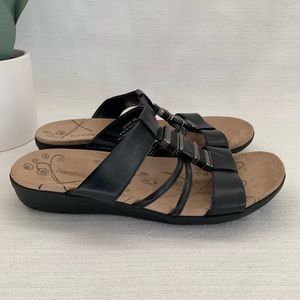 BareTraps Jaysie Vegan Black Strap Comfort Slide Sandals Women’s 8M